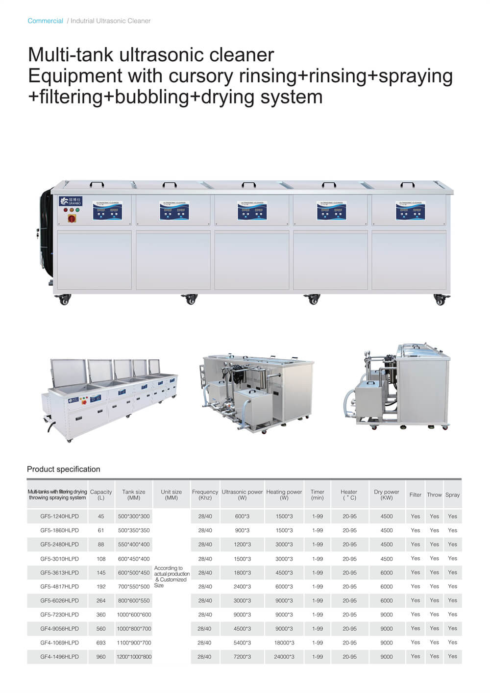 Three-tank drum ultrasonic cleaning machine